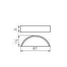 Kanlux E27, 76x407 mm, félkör alakú, fekete, fa házas LED mennyezeti lámpatest, JASMIN W