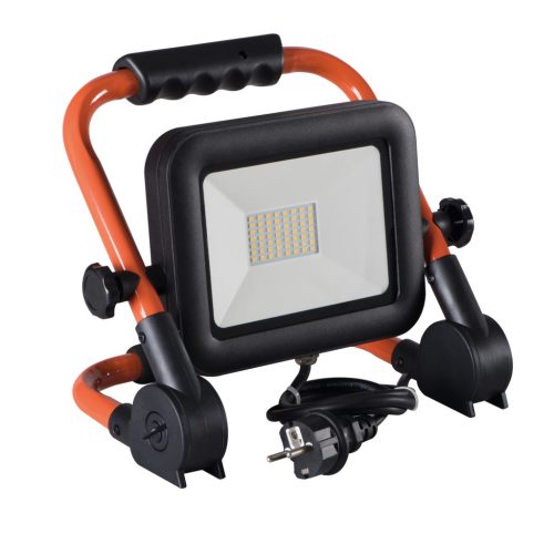 Kanlux 50W, 6000 lm, 4000K, IP65, 278x290 mm, természetes fehér kültéri LED reflektor, STATO HI LED - fogantyúval hordozható, opál edzett üveg búrával