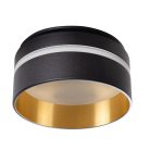 Kanlux Ø80 mm, GU10, IP20, fekete, arany színű, alumínium házas, kerek spot lámpa keret, GOVIK