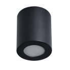 Kanlux mennyezeti spot lámpatest GU10 foglalattal, Ø80 mm, IP44, henger alakú, matt fekete, alumínium, SANI