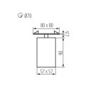 Kanlux GU10, IP20, 57x57 mm, fekete, alumínium házas, szögletes, 90°-ban állítható mennyezeti spot lámpatest, CHIRO