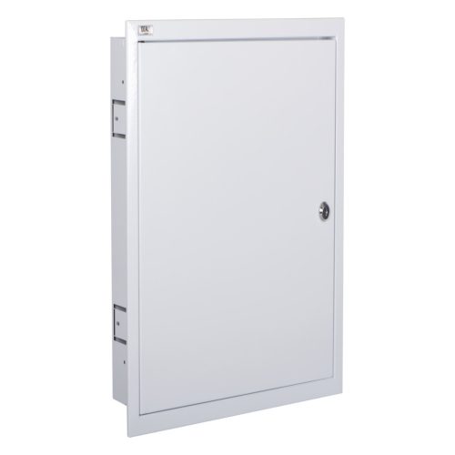 Kanlux, 63A, 230/400 AC, 2x18P, IP30, fali süllyesztett, fehér, ITS KP-DB-I-MS-318 fém elosztódoboz - acél kapcsolószekrény, tartós megoldás