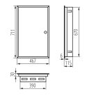 Kanlux, 63A, 230/400 AC, 2x18P, IP30, fali süllyesztett, fehér, ITS KP-DB-I-MS-318 fém elosztódoboz - acél kapcsolószekrény, tartós megoldás