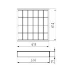Kanlux 4xG13, fehér, acél házas, 614x614 mm, falon kívüli lámpatest, NOTUS 4LED
