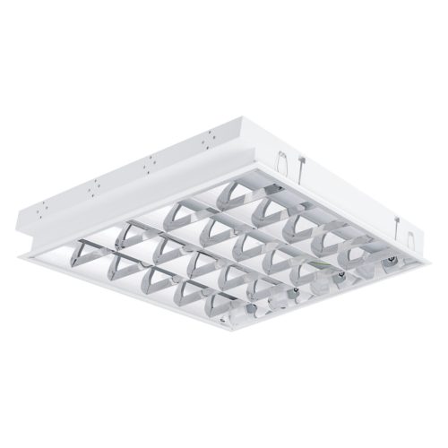 Kanlux 4xG13, fehér, acél házas, 595x625 mm, süllyesztett tükrös lámpatest, REGIS 4LED