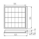 Kanlux 4xG13, fehér, acél házas, 595x625 mm, süllyesztett tükrös lámpatest, REGIS 4LED