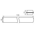 Kanlux 26W, 3900 lm, 4000K, IP65, szürke, polikarbonát házas, 70x1180 mm, természetes fehér por-és páramentes lámpatest, MAH LED HI - 5 év garanciával