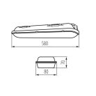 Kanlux 20W, 2100 lm, 4000K, IP65, szürke, polikarbonát házas, 80x580 mm, természetes fehér por-és páramentes lámpatest, MAH LED N