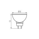 Kanlux 7W, 12V, 470 lm, 3000K, 120°, Gx5,3 MR16 meleg fehér LED fényforrás, TOMI LED