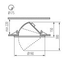Kanlux 23W, 2510 lm, 4000K, RA90, Ø190 mm, 175°-ban állítható, fehér, természetes fehér lámpatest, HIMA LED - kiváló színvisszaadás, 5 év garanciával