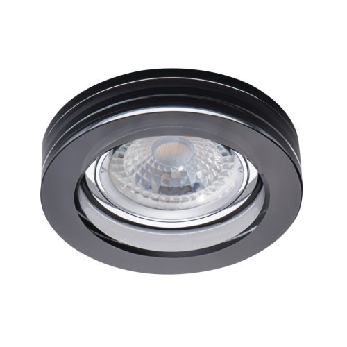 Kanlux Gx5,3, 12V, IP20, Ø90 mm, fekete, üveg házas, kerek, mennyezeti spot lámpatest, MORTA B