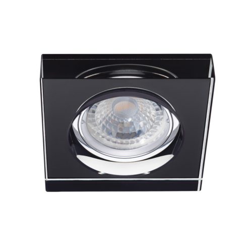 Kanlux Gx5,3, 12V, IP20, 90x90 mm, fekete, üveg házas, szögletes mennyezeti spot lámpatest, MORTA B