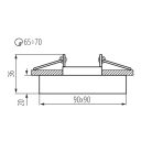 Kanlux Gx5,3, 12V, IP20, 90x90 mm, ezüst, üveg házas, szögletes mennyezeti spot lámpatest, MORTA B