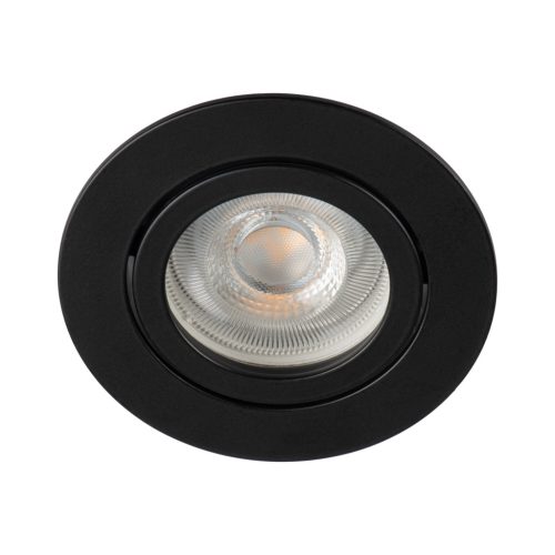 Kanlux 12V/220V, GU10, 30°-ban állítható, Ø82 mm, fekete színű, kerek, alumínium házas mennyezeti spot lámpatest, DALLA