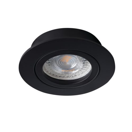 Kanlux Gx5,3, 12V, IP20, Ø82 mm, fekete, alumínium házas, kerek, 30°-ban állítható mennyezeti spot lámpatest, DALLA