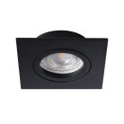 Kanlux Gx5,3, 12V, IP20, 82x82 mm, fekete, alumínium házas, szögletes, 30°-ban állítható mennyezeti spot lámpatest, DALLA
