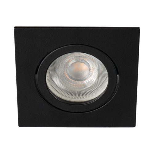 Kanlux 12V/220V, GU10, 30°-ban állítható, 82x82 mm, fekete színű, alumínium házas mennyezeti spot lámpatest, DALLA