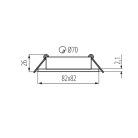 Kanlux 12V/220V, GU10, 30°-ban állítható, 82x82 mm, fehér színű, alumínium házas mennyezeti spot lámpatest, DALLA