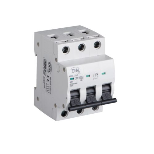 Ideal TS 230/400V AC TH35 3P 63A C moduláris kismegszakító - 3 pólusú C karakterisztikájú 6 kA megszakítóképességű DIN sínre szerelhető 5 év garancia