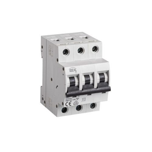 Ideal TS 230/400V AC TH35 3P 50A C moduláris kismegszakító - 3 pólusú C karakterisztikájú 6 kA megszakítóképességű DIN sínre szerelhető 5 év garancia