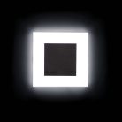 Kanlux 0,8W, 13 lm, 12V, 3000K, 75x75 mm meleg fehér süllyeszthető szögletes rozsdamentes acél lépcsővilágító - 50 000 h élettartam