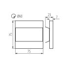 Kanlux 0,8W, 15 lm, 12V, 6500K, 75x75 mm hideg fehér süllyeszthető szögletes rozsdamentes acél lépcsővilágító - 50 000 h élettartam