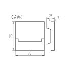 Kanlux 0,8W, 15 lm, 12V, 6500K, 75x75 mm hideg fehér süllyeszthető szögletes rozsdamentes acél lépcsővilágító - 50 000 h élettartam