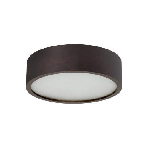 Kanlux E27, Ø275 mm, wenge színű, fa házú mennyezeti függő lámpa, JASMIN - opál búrával