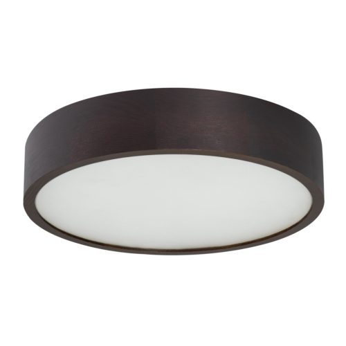 Kanlux 2xE27, Ø375 mm, wenge színű, fa házú mennyezeti függő lámpa, JASMIN - opál búrával