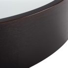 Kanlux 2xE27, Ø375 mm, wenge színű, fa házú mennyezeti függő lámpa, JASMIN - opál búrával