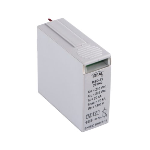 Ideal TS 230/400V AC TH35 4P T2 40kA moduláris túlfeszültség korlátozó - 4 pólusú T2 típusú, DIN sínre szerelhető, 5 év garancia