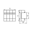 Ideal TS 230/400V AC TH35 4P T2 40kA moduláris túlfeszültség korlátozó - 4 pólusú T2 típusú, DIN sínre szerelhető, 5 év garancia