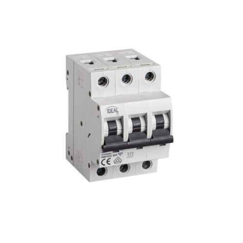 Ideal TS 230/400V AC TH35 3P 25A B moduláris kismegszakító - 3 pólusú B karakterisztikájú 6 kA megszakítóképességű DIN sínre szerelhető 5 év garancia