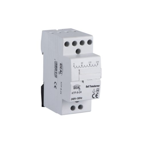 Ideal TS 230/400V AC TH35 2P 8VA csengő transzformátor – 8/21/24V kimenetű, DIN sínre szerelhető, 5 év garancia