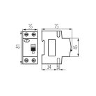 Ideal TS 230/400V AC TH35 2P 25A C 30mA áramvédős kismegszakító (kombinált FI relé) – 6kA DIN sínre szerelhető