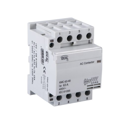 Ideal TS 230V AC, TH35, 40A 2N0/0NC moduláris kontaktor – 2 nyitó/0 záró, DIN sínre szerelhető, 5 év garancia