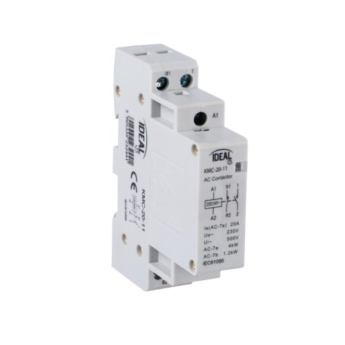 Ideal TS 230V AC, TH35, 20A 1N1NC moduláris kontaktor – 1 nyitó/1 záró, DIN sínre szerelhető, 5 év garancia