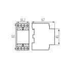 Ideal TS 230V AC, TH35, 40A 4N0/0NC moduláris kontaktor – 4 nyitó/0 záró, DIN sínre szerelhető, 5 év garancia