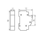Kanlux, 63A, 230 AC, TH35, ITS KSF02-63-1P biztosítós - D02 sínre, biztosítékbetét csere
