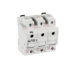   Kanlux, 63A, 400 AC, TH35, 3P, fehér, ITS KSF02-63-3P biztosítós - D02 sínre, biztosítékbetét csere