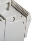 Kanlux, 63A, 400 AC, TH35, 3P, fehér, ITS KSF02-63-3P biztosítós - D02 sínre, biztosítékbetét csere