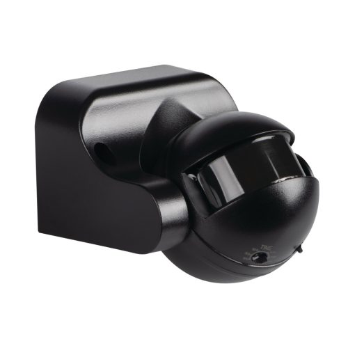 Kanlux PIR mozgásérzékelő ALER JQ-30-B/B, beltéri – 10s–15min időzíthető, 12m hatótávolság, H160/V20 érzékelési szög, IP44, fekete, műanyag
