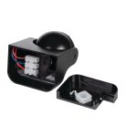 Kanlux PIR mozgásérzékelő ALER JQ-30-B/B, beltéri – 10s–15min időzíthető, 12m hatótávolság, H160/V20 érzékelési szög, IP44, fekete, műanyag
