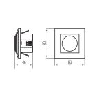 Kanlux MERGE MW-L, fehér, műanyag, 80×47×80 mm – mikrohullámú mozgásérzékelő LED panel vezérléséhez, 9m tartomány, 180° szög, 10s–15min időzítés