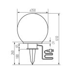 Kanlux kerti lámpatest E27 foglalattal, Ø350 mm, IP44, fehér, műanyag, IDAVA - talajba szúrható