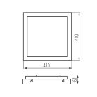 Kanlux 38W, 3800 lm, 4000K, szürke-fehér színű, alumínium házas, 410x410 mm, természetes fehér mennyezeti LED lámpa, TYBIA LED - mozgásérzékelővel