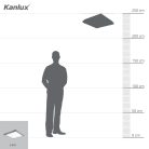 Kanlux 38W, 3800 lm, 4000K, szürke-fehér színű, alumínium házas, 410x410 mm, természetes fehér mennyezeti LED lámpa, TYBIA LED - mozgásérzékelővel