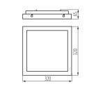 Kanlux 25W, 2600 lm, 4000K, fekete színű, alumínium házas, 320x320 mm, természetes fehér mennyezeti LED lámpa, TYBIA LED - 5 év garanciával