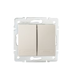   Kanlux DOMO dupla nyomókapcsoló, 10AX/250V AC, IP20, krém, süllyesztett – két nyomógombos vezérlés