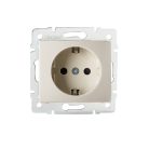 Kanlux DOMO Schuko dugalj gyermekvédelemmel, 16A/250V AC, krém, süllyesztett – biztonságos csatlakoztatás